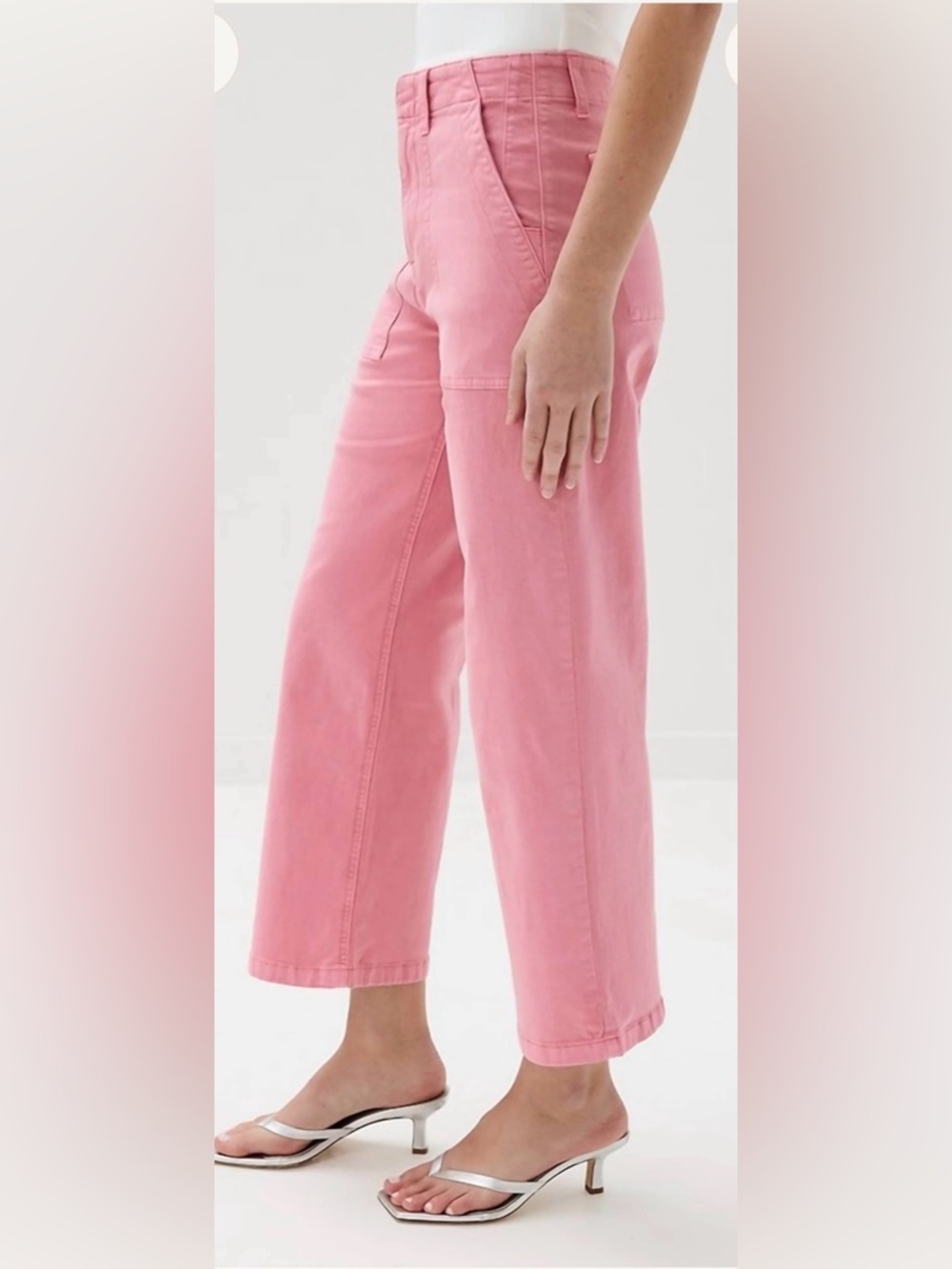 pistola Wide-Leg Utility Pants in Rose Pink size 31 - Picture 3 of 12